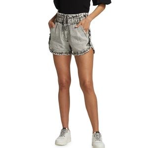 Sea Dax Acid Wash Denim Ruffle Short 